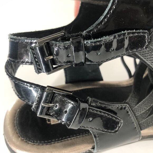 ECCO Black Patent Leather & Elastic Straps Sandals Sz‎ 40 - Picture 9 of 15